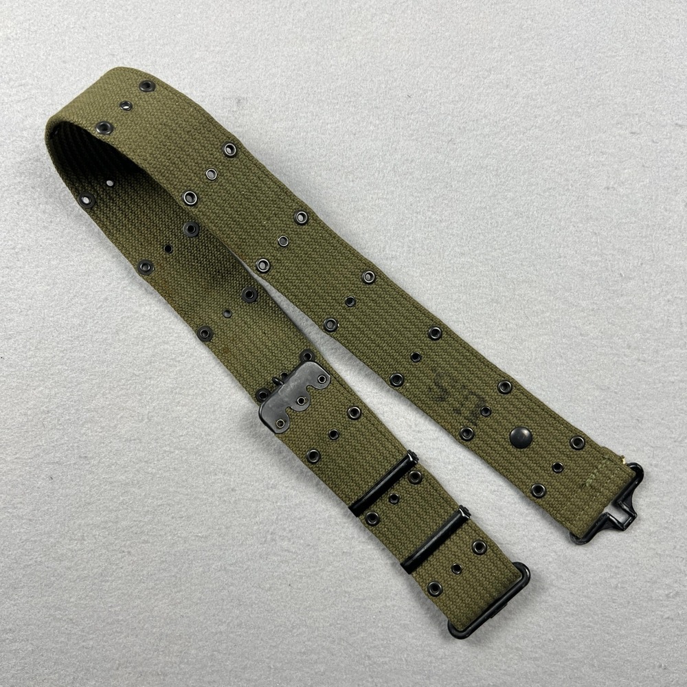 US Military WW1 Pistol Belt Mens 36 Olive Green Canvas Tactical Utility Vintage - Picture 4 of 14